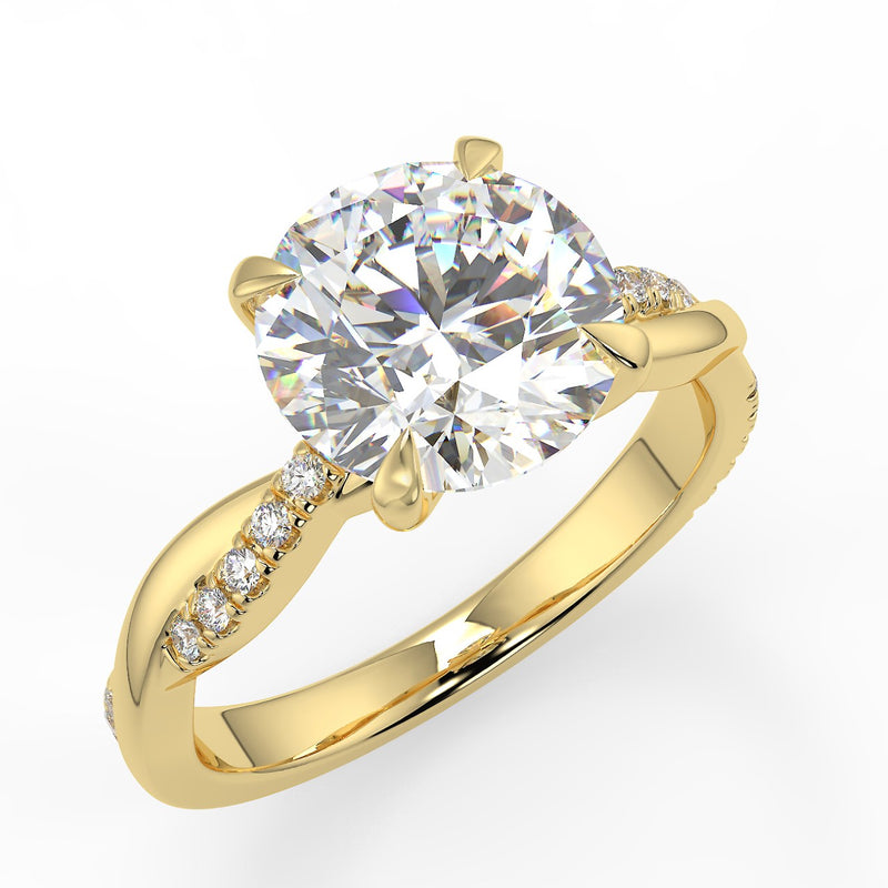 Icy Twisted Vine Moissanite Engagement Ring