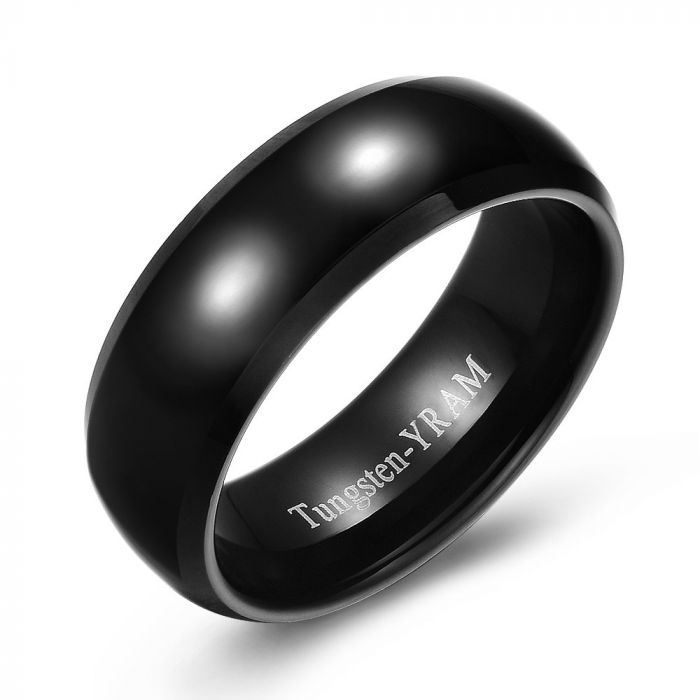 Men's wedding band in black Tungsten 448-47