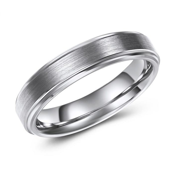 Men's wedding band in silver Tungsten 448-62a