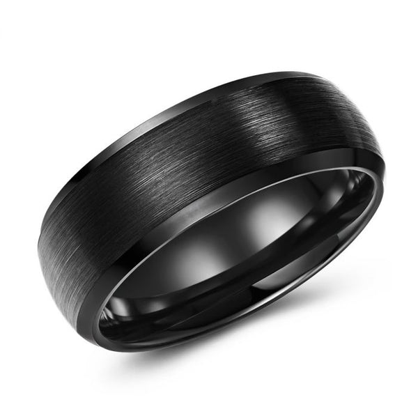 Men's wedding band in black Tungsten 448-72