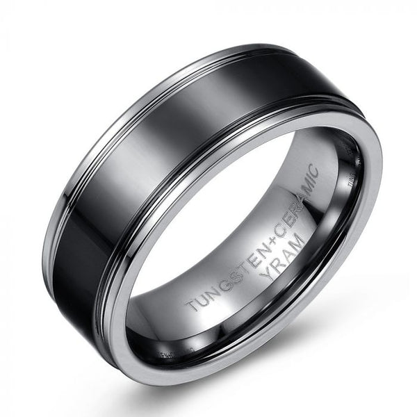 Men's wedding band in silver Tungsten 448-40_1