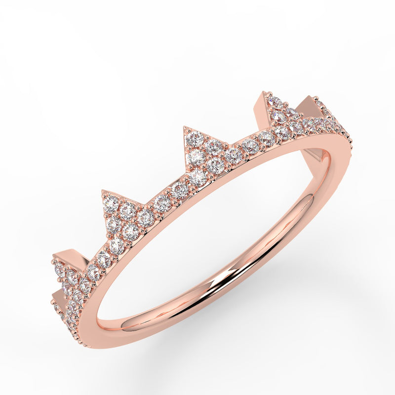 Crown Wedding Band - Lab Created Diamond