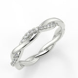 Icy Twisted Vine Wedding Band - Lab Created Diamond