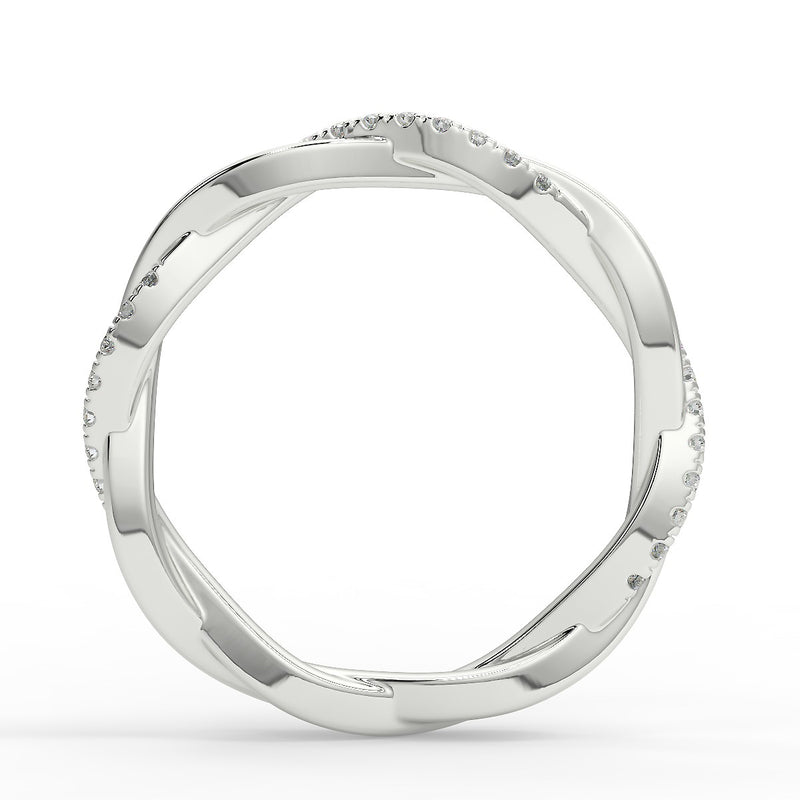 Icy Twisted Vine Wedding Band - Lab Created Diamond