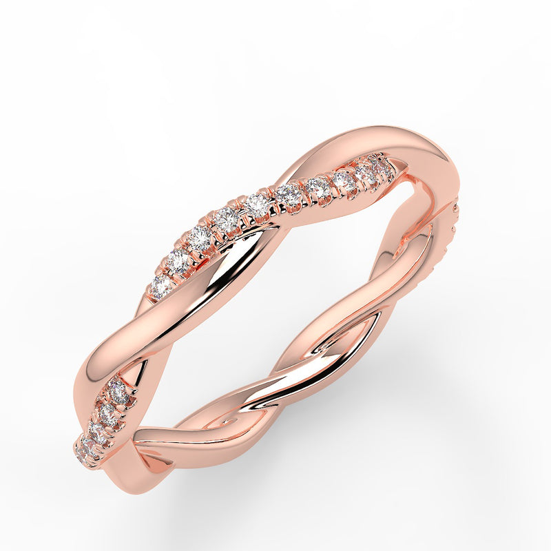 Icy Twisted Vine Wedding Band - Lab Created Diamond