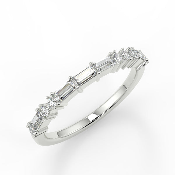 June Wedding Band - Lab Created Diamond